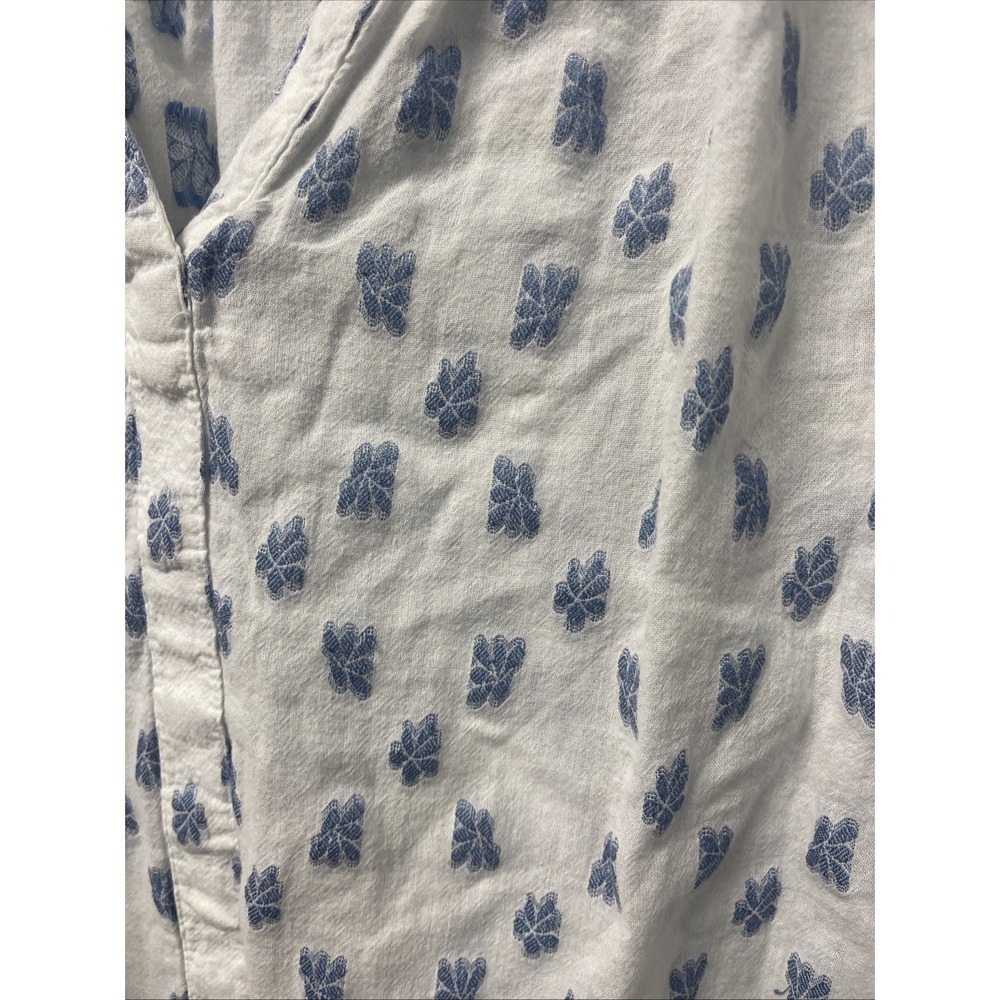 Sonoma Goods For Life Blouse Top Women's XL Blue Floral Rayon 3/4 Sleeve Peasant - Picture 6 of 13